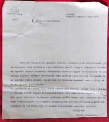 1929 Tarihli T.C. İzmir Vilayeti Ödemiş Kazası Kaymakamlığı Mühürlü Adagüme Okulu'na Dair Evrak