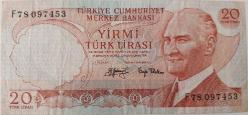 6.EMİSYON 3.TERTİP ERÖR❗ 20 TÜRK LİRASI ORİJİNAL KAĞIT PARA NATÜREL F78097453 PEK ÇIKMAZ ÇOK ÇOK NADİRDİR