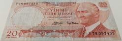 6.EMİSYON 3.TERTİP ERÖR❗ 20 TÜRK LİRASI ORİJİNAL KAĞIT PARA NATÜREL F78097453 PEK ÇIKMAZ ÇOK ÇOK NADİRDİR