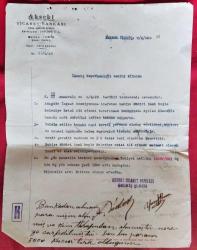 1929 Tarihli Akseki Ticaret Bankası İzmir Ödemiş Şubesi Antetli  Evrak