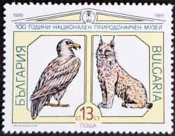 +++ BULGARİSTAN DOĞA BİLİMLERİ ULUSAL MÜZESİ 100.YIL , HAYVANLAR      1989    - DAMGASIZ