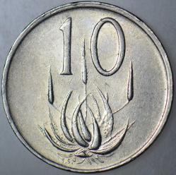 GÜNEY AFRİKA CUMHURİYETİ 10 CENT 1979 SİRKÜLASYON HATIRA.