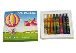 1990's Türk Malı Adel 8'li Yağlı Pastel Boya Seti (Kullanılmamış)