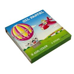 1990's Türk Malı Adel 8'li Yağlı Pastel Boya Seti (Kullanılmamış)