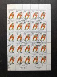 25LİK TABAKA HALİNDE 7 PULDAN OLUŞAN KIŞ OYUNLARI SERİSİ DAMGALI TANZANYA D7-2