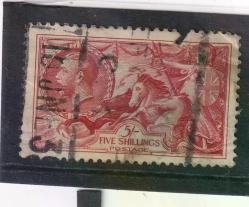 İngiltere George V - 1934 SG 451 , 6d kırmızı, seahorse , kuçuk kusurlu