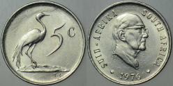 GÜNEY AFRİKA 5 CENT 1976 SİRKÜLASYON HATIRA. ÇİLALTI+