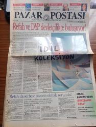Pazar Postası Gazetesi - Turkish Newspaper - 21 Temmuz 1996 - Sayı 135 - Refah Partisi ve DYP devletçilikte buluşuyor yazan Naki Özkan - İnsan hakları evrensel mi yazan Murat Belge - Refahyol'un önemi yazan Canan Barlas - kapitülasyonlar ve çok hukuk yazan Taha Akyol - Halin olağanüstüleşmesi yazan Doğu Ergil - ekonomi postası yazan Halil Görgül - Levi's fırsat günleri - Domino's pizza Türkiye'de - dijital dünya sanal toplum yaratıyor yazan Şeref Oğuz - ekonomi faizler ve Refah Partisi yazan Ömer Servet - ANAP Bursa milletvekili İlhan Kesici demokrasi sürprizlerin en aza indiği rejimdir dedi - Necmettin Erbakan'ın rozeti - Yeni Bosnalar istemez yazan Sami Kohen - Marilyn Monroe fırtınası fotoğraf - Savaş suçlularını yargılamak yazan Dinçer Güner - Karun hazinesi belgeselinin Türkiye çekimleri tamamlanıyor - Türkiye İş bankası'ndan belgesel film - Yeni sol üzerine yazan Ercan Karakaş - Hasan Arat tekstilde lider fotoğraf - Polat Holding Yönetim Kurulu Başkanı İbrahim Polat fotoğraf