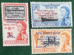 1963.KLASİK KRALİÇE ZİYARET..SIERRA LEONE  3 PUL . DAMGASIZ