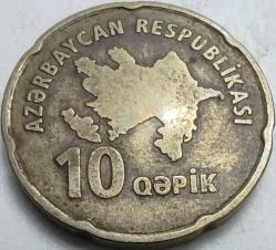 Azerbaycan ND (2006) 10 Qəpik Askeri Miğfer ve Kılıç Temalı Bakır Kaplama Çelik