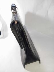 vintage Siyah Deri  okul Evrak Çantası