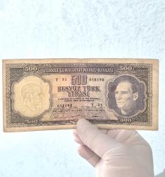 500 Türk Lirası  5 Emisyon  4 Tertip 1968 Yılı  Beşyüz TL,si