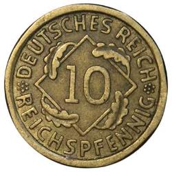 Almanya 10 Pfennig 1936 E ÇÇT(RESİMDEKİ ÜRÜN GÖNDERİLECEKTİR)