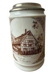 Zin Kapaklı Damgalı Alman Bavyera Bira Bardağı TANKART