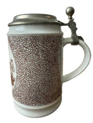 Zin Kapaklı Damgalı Alman Bavyera Bira Bardağı TANKART