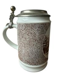 Zin Kapaklı Damgalı Alman Bavyera Bira Bardağı TANKART