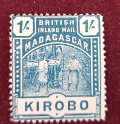 LOT.15 » Madagaskar, 1895, 1 Sh KIROBO yerel postası 1 şilin çok nadir damgasız