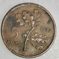 TÜRKİYE  1973   5 KURUŞ