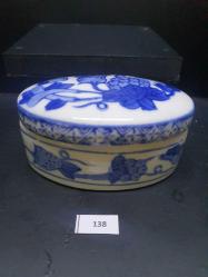 KOBALT MAVİ PORSELEN KAPAKLI KUTU