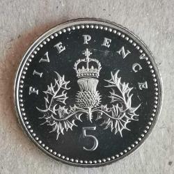 SETTEN ÇIKMA  İNGİLTERE  2005   5  PENCE     ÇİL