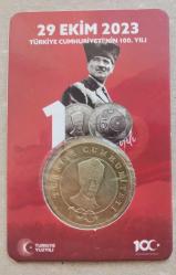 TÜRKİYE  2023  5  LİRA    HATIRA  29 EKİM 2023  TÜRKİYE CUMHURİYETİNİN  100 . YILI