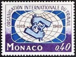 +++ MONAKO ULUSLARARASI ÇALIŞMA ÖRGÜTÜ (ILO) 50.YIL     1969    - DAMGASIZ