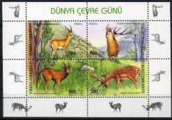 Koleksiyon Pulları,2003 Türkiye Cumhuriyeti, 2003 Yılı Dünya Çevre Günü (Geyikler Konulu) Özel Blok Damgasız Tam Seri,Kia29