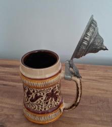 ZİN KAPAKLI FLORAL DESENLİ ALMAN SERAMİK TANKART 1930 LAR