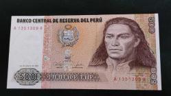 1987 YILI PERU  500 İNTİS A SERİSİ    HİÇ KULLANILMAMIŞTIR.