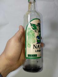 Tekel üretimi nane likörü şişesi boş kapak yok 70 CC lik şişe