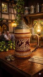 ZİN KAPAKLI FLORAL DESENLİ ALMAN SERAMİK TANKART 1930 LAR