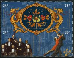 Koleksiyon Pulları,2000 Yılı Arjantin 4 Pulluk Müzik ve Tango Damgasız Tam Seri,Kia32