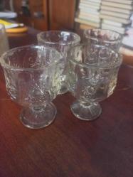 Kristal kesme  kahve yanında likör bardağı 4 lü