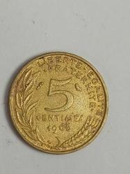 1966 Fransa 5 Centimes - Marianne (Lagriffoul) - Koleksiyonluk Kondisyonda