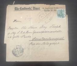 ALMANYADAN GÖNDERİLMİŞ - OSMANLI ALINDI DAMGALI ZARF.