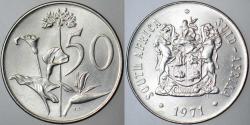 GÜNEY AFRİKA 50 CENT 1971 ÇİL(-).