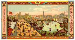 Fes Etiketi, N-6d, Galata Köprüsü, k/y bayraklı, SAFABT, Ar., 125x241 mm, Kondisyon  10/10, Gerçek=Orijinal