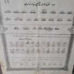 OSMANLI ŞAHADETNAME, DİPLOMA. DEVLETİ ALİYE OSMANİ AMBLEMLİ. NADİRATTAN ÇERÇEVEDE.