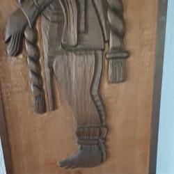 Maya Tanrısı Ahşap Pano Masif oyma