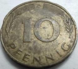 Almanya 1972 10 Pfennig Federal Almanya Cumhuriyeti Meşe Yaprağı Logolu D Darphane