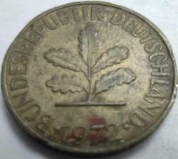 Almanya 1972 10 Pfennig Federal Almanya Cumhuriyeti Meşe Yaprağı Logolu D Darphane