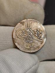 Sultan Abdülhamit 1293/2  Mısır Baskı Gümüş 1 Kuruş