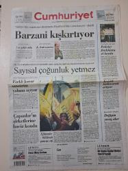 CUMHURİYET GAZETESİ 8 Nisan 2007 Pazar ( TÜRKÜLER ''HASRET'E'' HASRET / FENERBAHÇE İPTEN DÖNDÜ/İLHAN KESİCİ Röportaj/ BARZANİ KIŞKIRTIYOR )