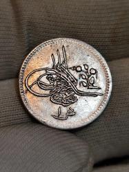 Sultan Abdülhamit 1293l4 Mısır Baskı Gümüş 1 Kuruş