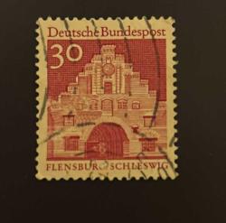 Almanya Pulu - Germany Stamp - Postadan Geçmiş Pul Filateli - DAMGALI - TARİHİ FLENSBURG ŞEHİR KAPISI TEMALI PUL , 30 PARA - YABANCI PULLAR, NOSTALJİK DOĞUM GÜNÜ HEDİYESİ