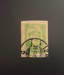 Türk Pulu - Turkish Stamp - Mektup Zarfından Kesilmiş / Postadan Geçmiş Pul Filateli -  DAMGALI - İSMET İNÖNÜ TEMALI PUL ,  0.50 KURUŞ - Türkiye Cumhuriyeti - NOSTALJİK DOĞUM GÜNÜ HEDİYESİ