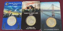 BÜYÜK TAARUZ 100.YIL AYASOFYA HATIRASI 1915 ÇANAKKALE KÖPRÜSÜ HATIRA 3 LÜ SET