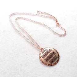 Nazar Ayetli , Bakır Elişçilikli Kolye, Üzeri Gümüşlüdür.  NZR-1