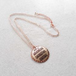 Nazar Ayetli , Bakır Elişçilikli Kolye, Üzeri Gümüşlüdür.  NZR-1