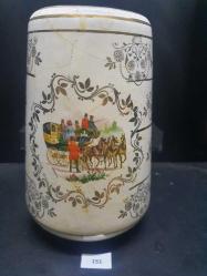 RESİMLİ ALTIN YALDIZLI VAZO VİNTAGE